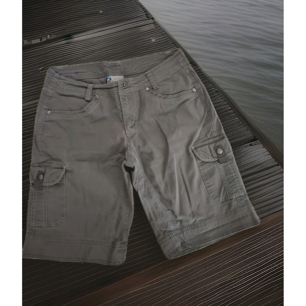 Kuhl Mountain Womens 6 Vintage Patina Dye Hiking Cargo Shorts Drk Gray EXC